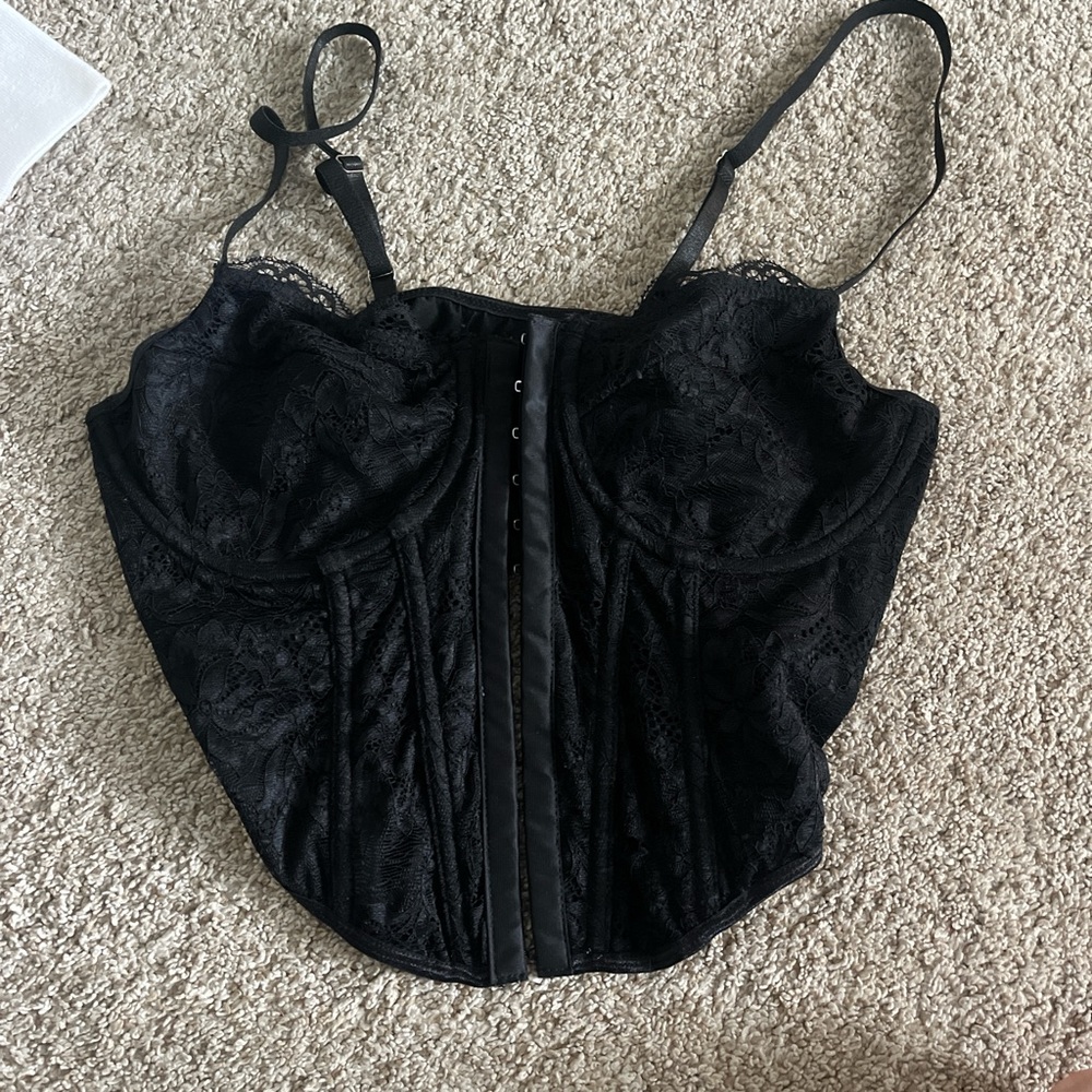 Black Lace Corset Top